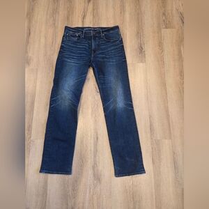 American Eagle Air Flex+ Relaxed Straight Jeans Size 34x36(35) Dark Wash Stretch